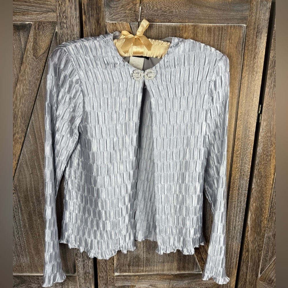 Cachet Textured Silver Blouse